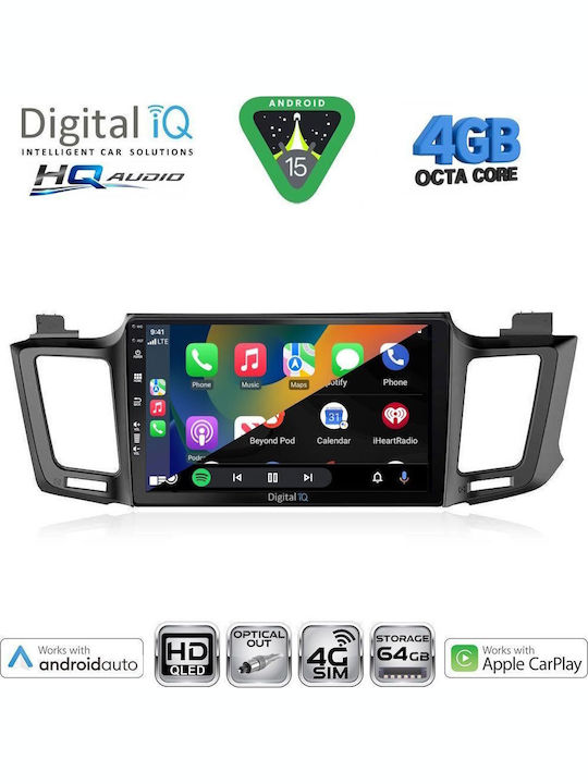 Digital IQ Car Audio System for Toyota RAV 4 2013-2019 (Bluetooth/USB/WiFi/GPS/Apple CarPlay/Android Auto) with 10" Touch Screen