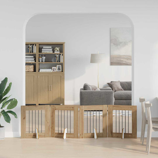 vidaXL Πόρτα Σκύλου από Μέταλλο σε Καφέ Χρώμα 60 x 60 x 60εκ.