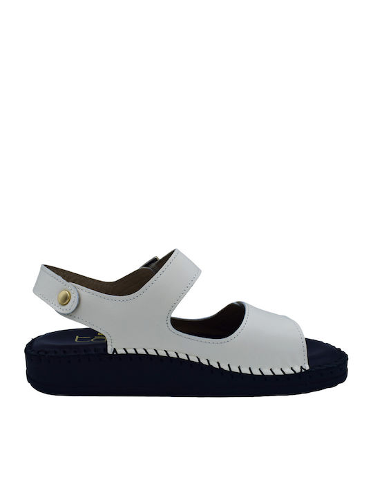 Leather Women's Flat Sandals White