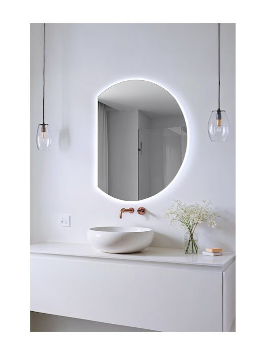 SteweHome Καθρέπτης Μπάνιου Led 45x50cm Λευκός
