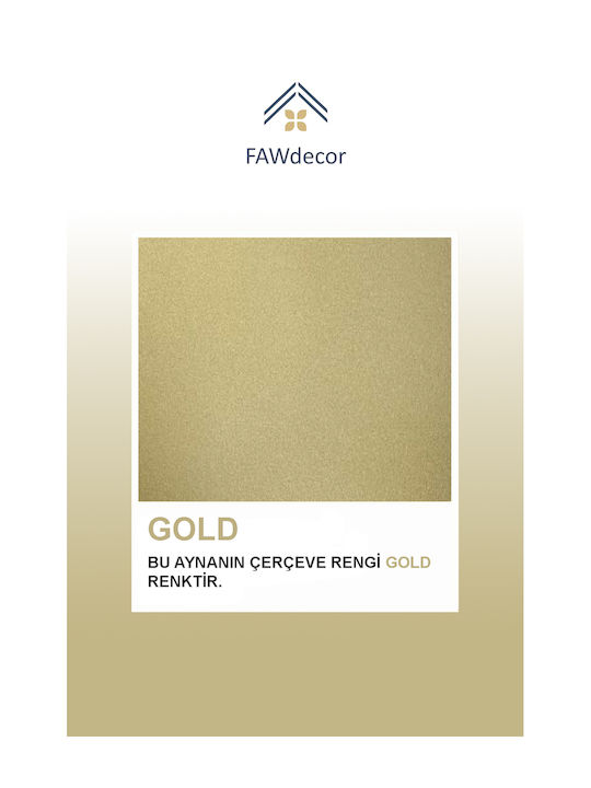 SteweHome Καθρέπτης Μπάνιου από MDF 55x70cm Χρυσός