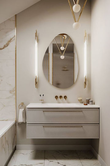 SteweHome Bathroom Mirror 35x55cm Yellow