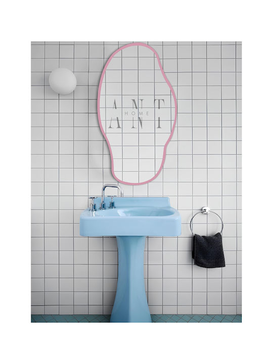 SteweHome Bathroom Mirror Made of MDF 75x40cm Pink