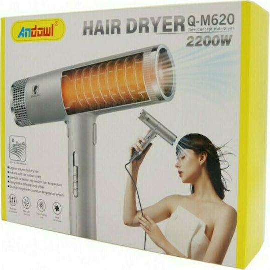 Andowl Professional Hair Dryer with Diffuser 2200W