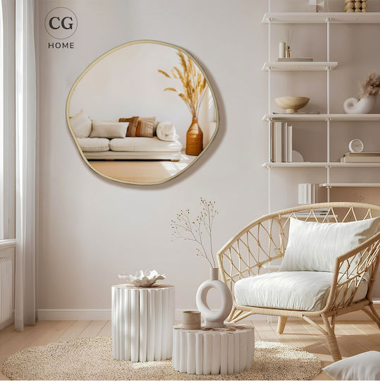 SteweHome MDF Badezimmerspiegel 80x80cm Gold
