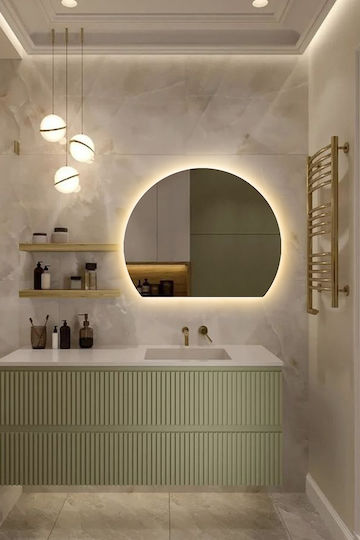 SteweHome Καθρέπτης Μπάνιου Led 35x40cm Κίτρινο