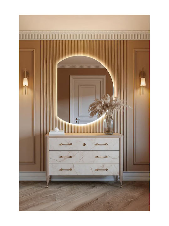 SteweHome Oglindă de Baie cu Lumini LED 55x60cm Galben