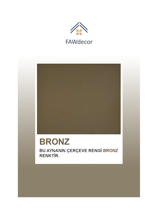 SteweHome Καθρέπτης Μπάνιου από Μέταλλο 35x40cm Μπρονζέ