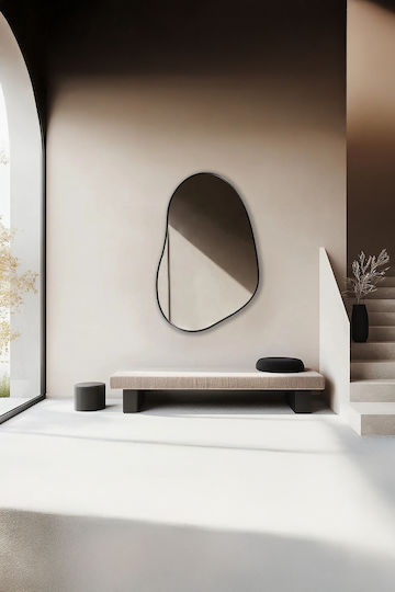 SteweHome Ασύμμετρος Καθρέπτης Μπάνιου από MDF 70x90cm Μπρονζέ
