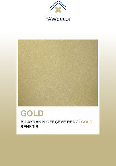 SteweHome MDF Badezimmerspiegel 40x50cm Gold SteweHome MDF Badezimmerspiegel 40x50cm Gold