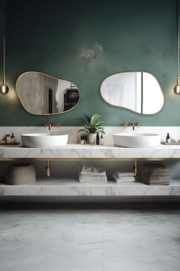 SteweHome SteweHome Badezimmerspiegel Aus MDF 40x50cm Gold