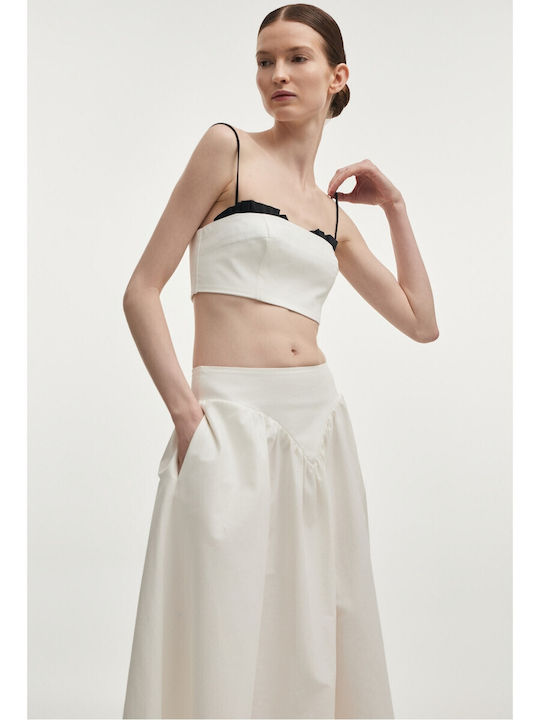 Γυναικείο Αθλητικό Crop Top Fast Drying Λευκό Μαύρο