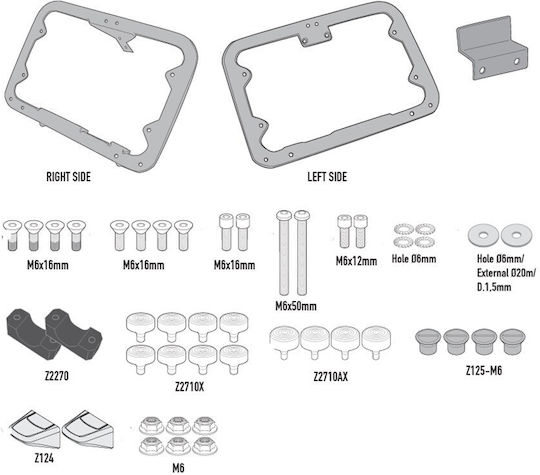 Ανταπτορες Kl5112b Βασεις Πλαϊνων Βαλιτσων Bmw R 1250 Gs Adventure '19-'24 Kappa