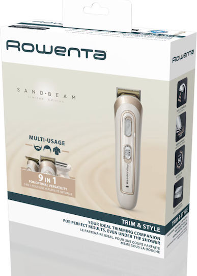 Rowenta Style Σετ Επαναφορτιζόμενης Κουρευτικής Μηχανής Μπεζ TN9154F0