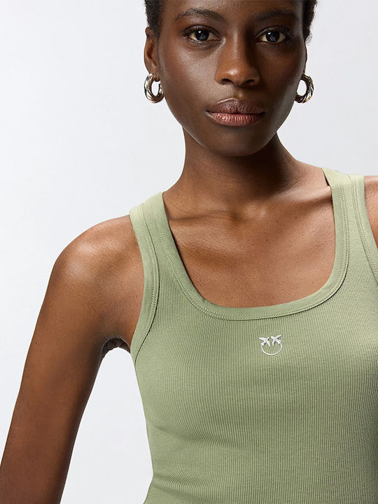 Calcolatore Women's Cotton Sleeveless Green Blouse