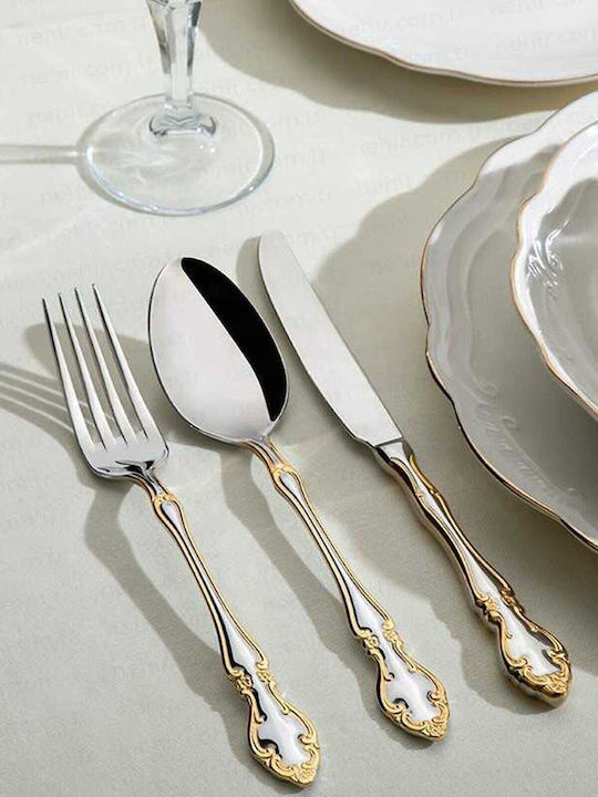 SteweHome Cutlery Set Stainless Steel Gold 89 Pieces