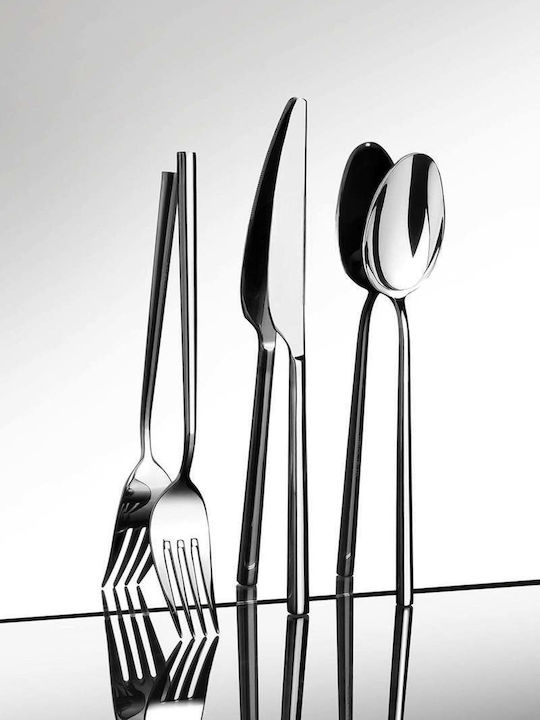 SteweHome Cutlery Set Stainless Steel Gray 84 Pieces