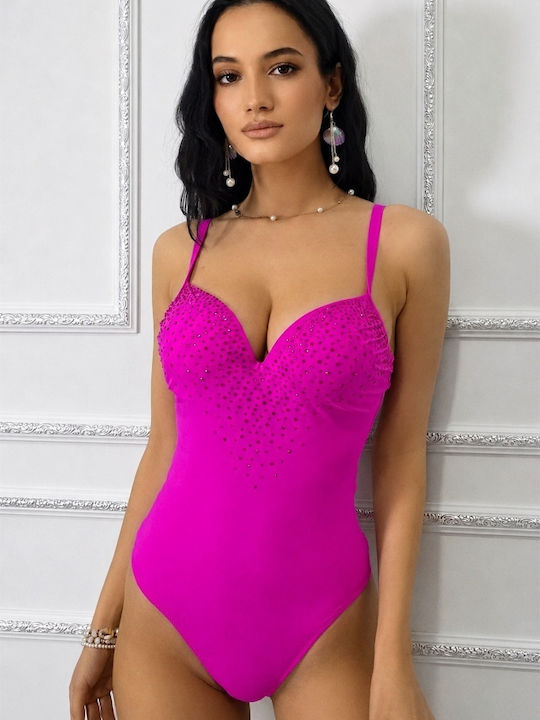Ολόσωμο Μαγιό Push Up Fuchsia