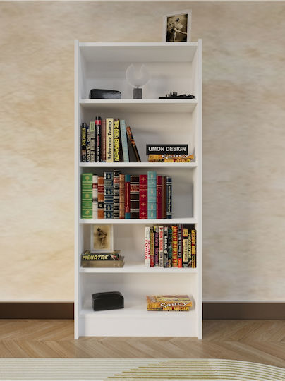 Bibliotecă Albă 65x22x150 cm
