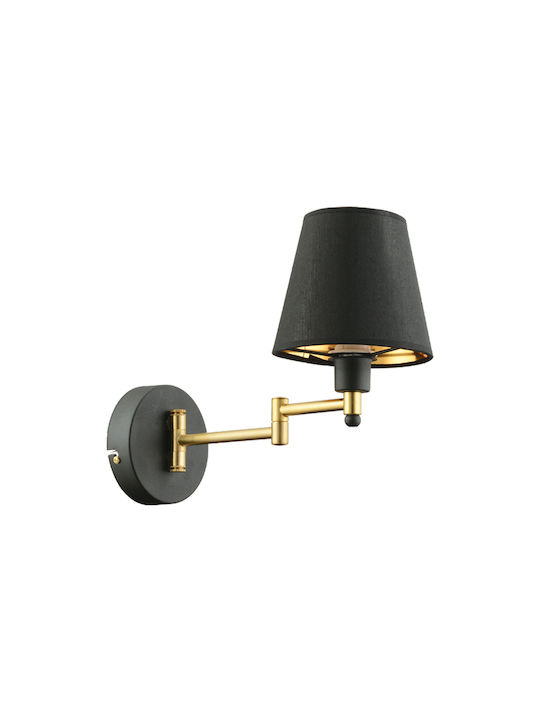 SteweHome Modern Wall Lamp with E27 Socket and Switch Gold 28cm