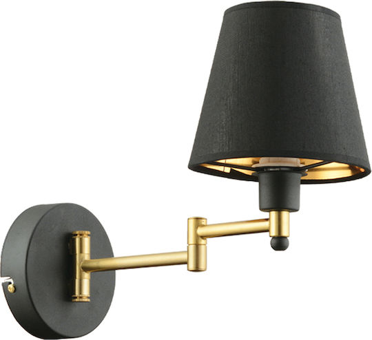SteweHome Modern Wall Lamp with E27 Socket and Switch Gold 28cm