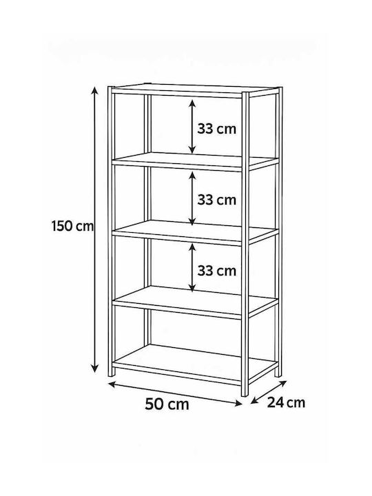 Βιβλιοθήκη Λευκή 50x24x150εκ.