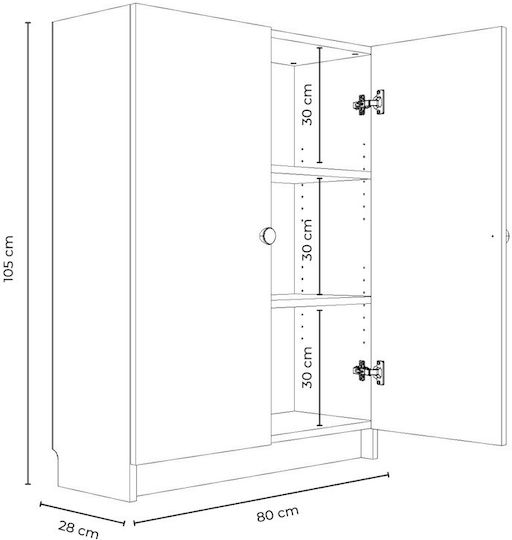 Office Storage Cabinet Wooden in Grey Color