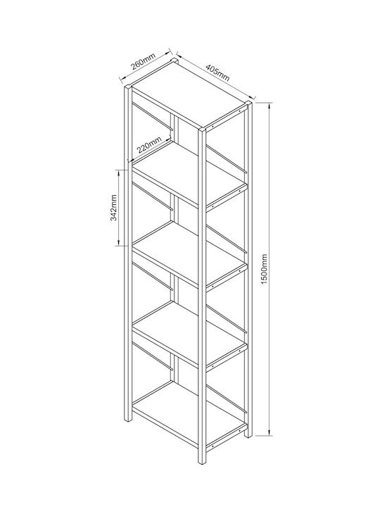 Bibliotecă Maro 40x22x151 cm
