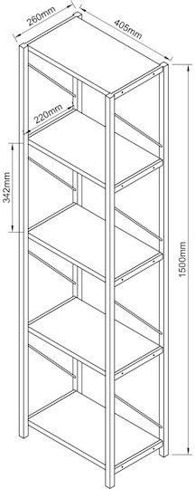 Bibliotecă Maro 40x22x151 cm