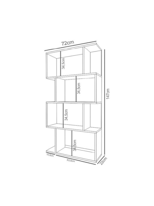 Βιβλιοθήκη Λευκή 72x22x147εκ.