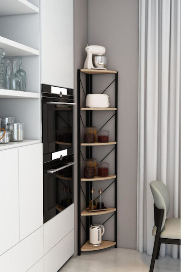 Ecke Bücherregal Metallisch 46x30x177cm