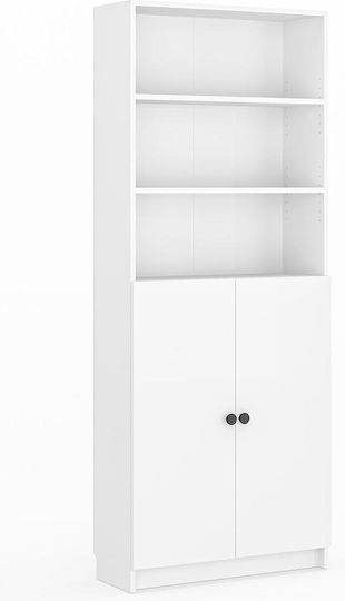 Bibliothek Weiß 80x28x200cm STE-015903-V22343