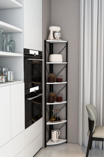Ecke Bücherregal Metallisch 46x30x177cm