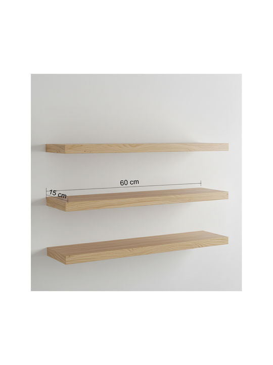 Ράφια Τοίχου Mdf (3τμχ) 60x15x15εκ.