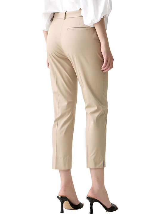Women's Capri Chino Cotton Trousers Beige