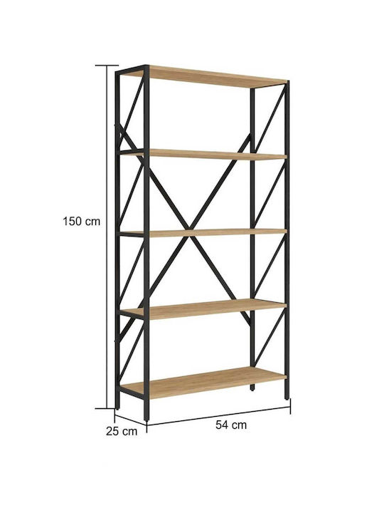 Beige Bookcase 54x25x150cm