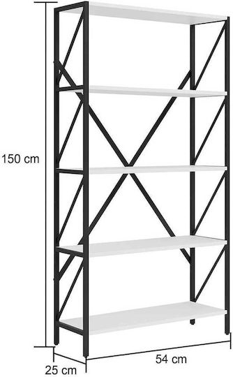 Βιβλιοθήκη Λευκή 54x25x150εκ.