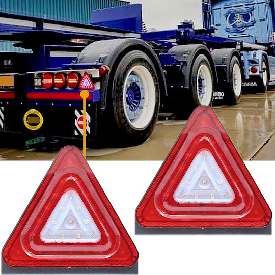 Triangular Rear LED Trailer Light 24v Strobe Lighting DRL Red Blue Sds-29226
