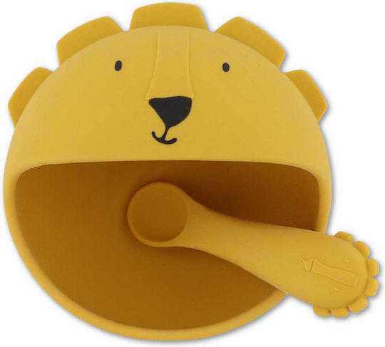 Trixie Σετ Φαγητού Mr.lion από Σιλικόνη με Αντιολισθητική Βάση Κίτρινο 2τμχ