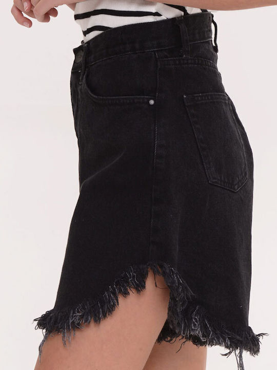 Women's Black Jean Bermuda