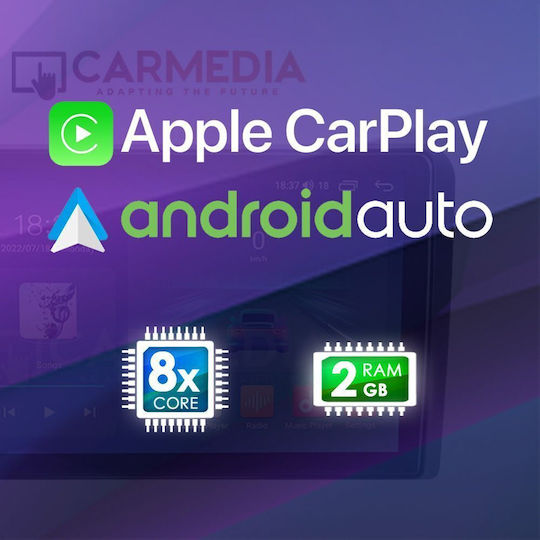 Carmedia Auto-Audiosystem für Kia Seele 2019 mit Touchscreen 9 Zoll Bluetooth USB Wi-Fi GPS Apple CarPlay Android Auto