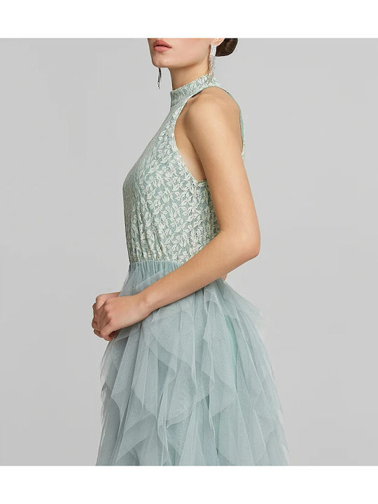 Maxi Dress for Wedding Christening with Lace Mint