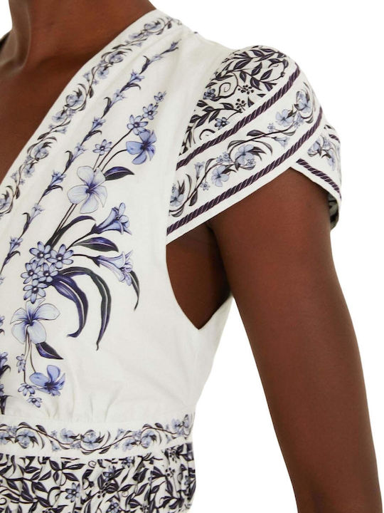 Summer Mini Dress with Ruffles Off-White