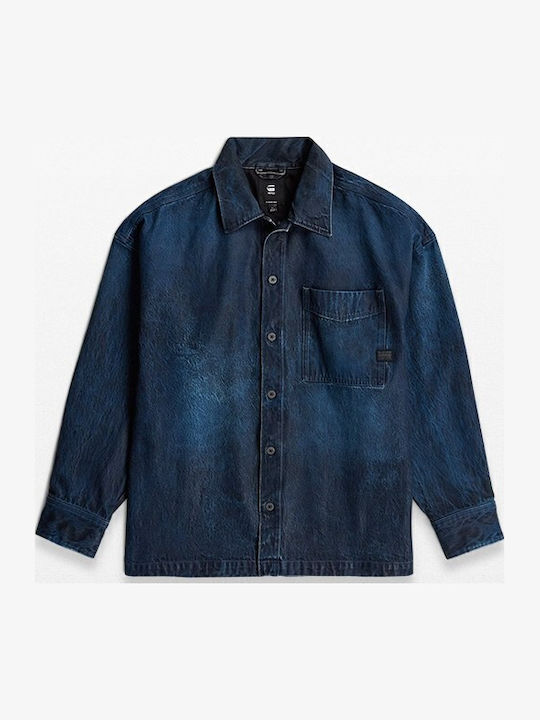Boxy Fit Langärmelig Overshirt Blaue