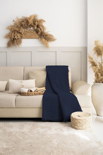 SteweHome Three-Seater Sofa Throw 180x315cm Blue