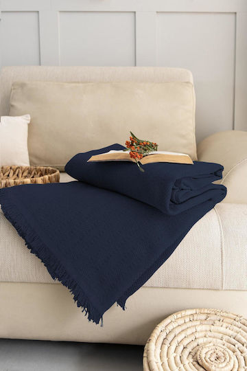 SteweHome Three-Seater Sofa Throw 180x315cm Blue