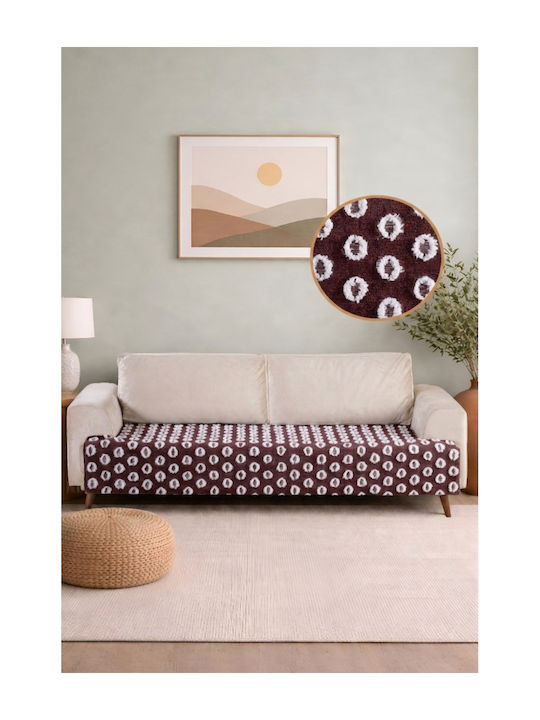 SteweHome Knitted Armchair Throw 100x200cm Burgundy