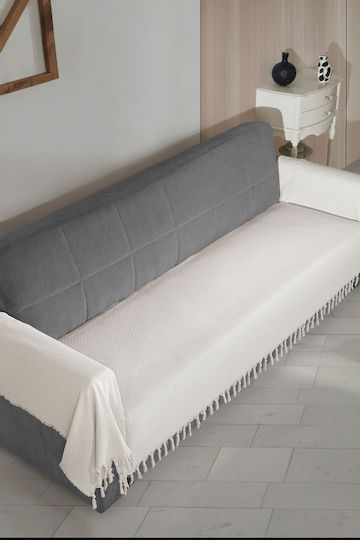 SteweHome Τριθέσιου Καναπέ Π115xΜ300cm Εκρού