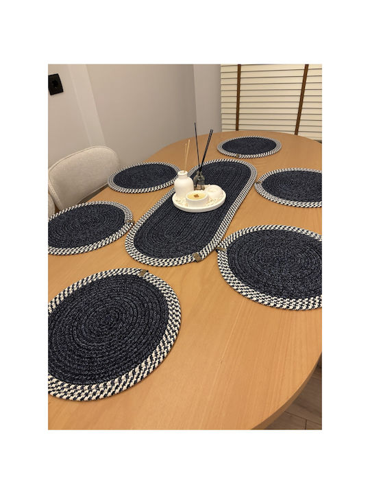 SteweHome Wicker Blue Placemats 80x30cm 6 Pieces