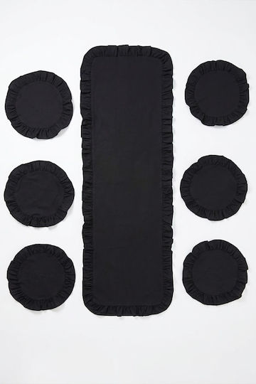 SteweHome Tischsets Schwarz 120x40cm 7 Stück
